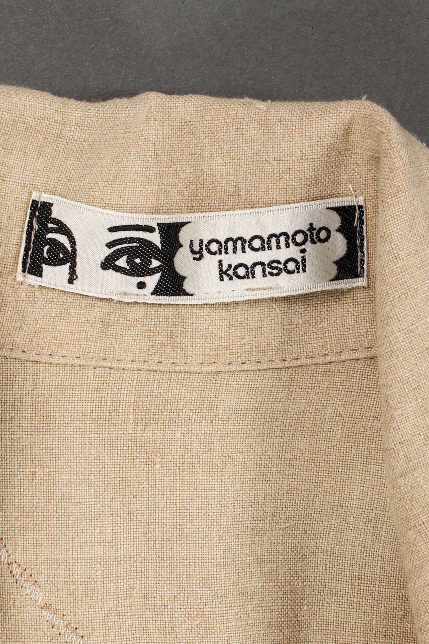 Vintage 1981 Kansai Yamamoto Wolf Duster Linen Vest back tag @ Recess LA