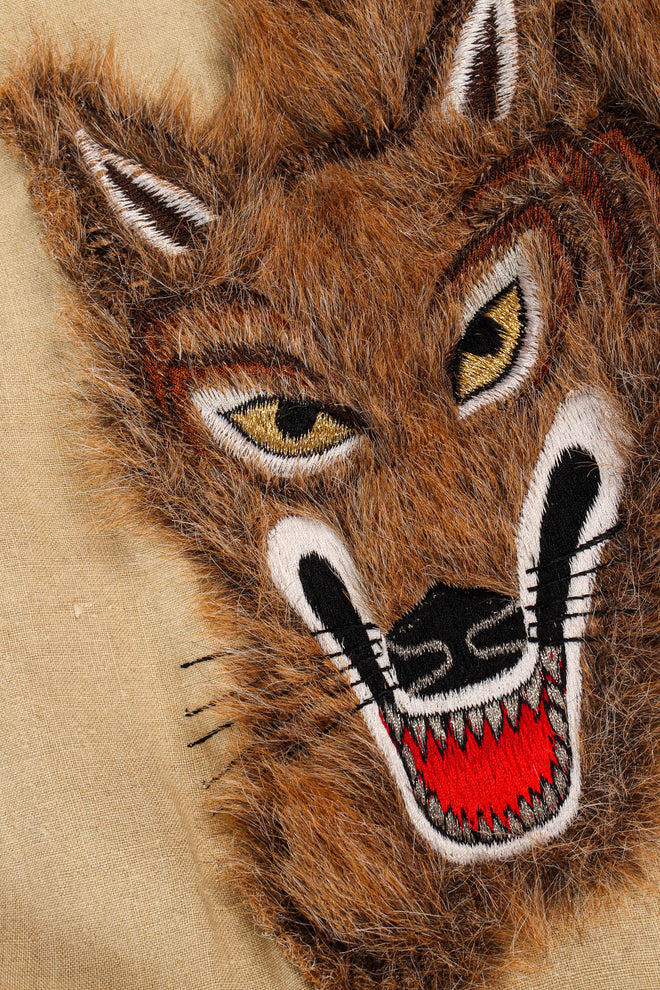 Vintage 1981 Kansai Yamamoto Wolf Duster Linen Vest wolf details @ Recess LA