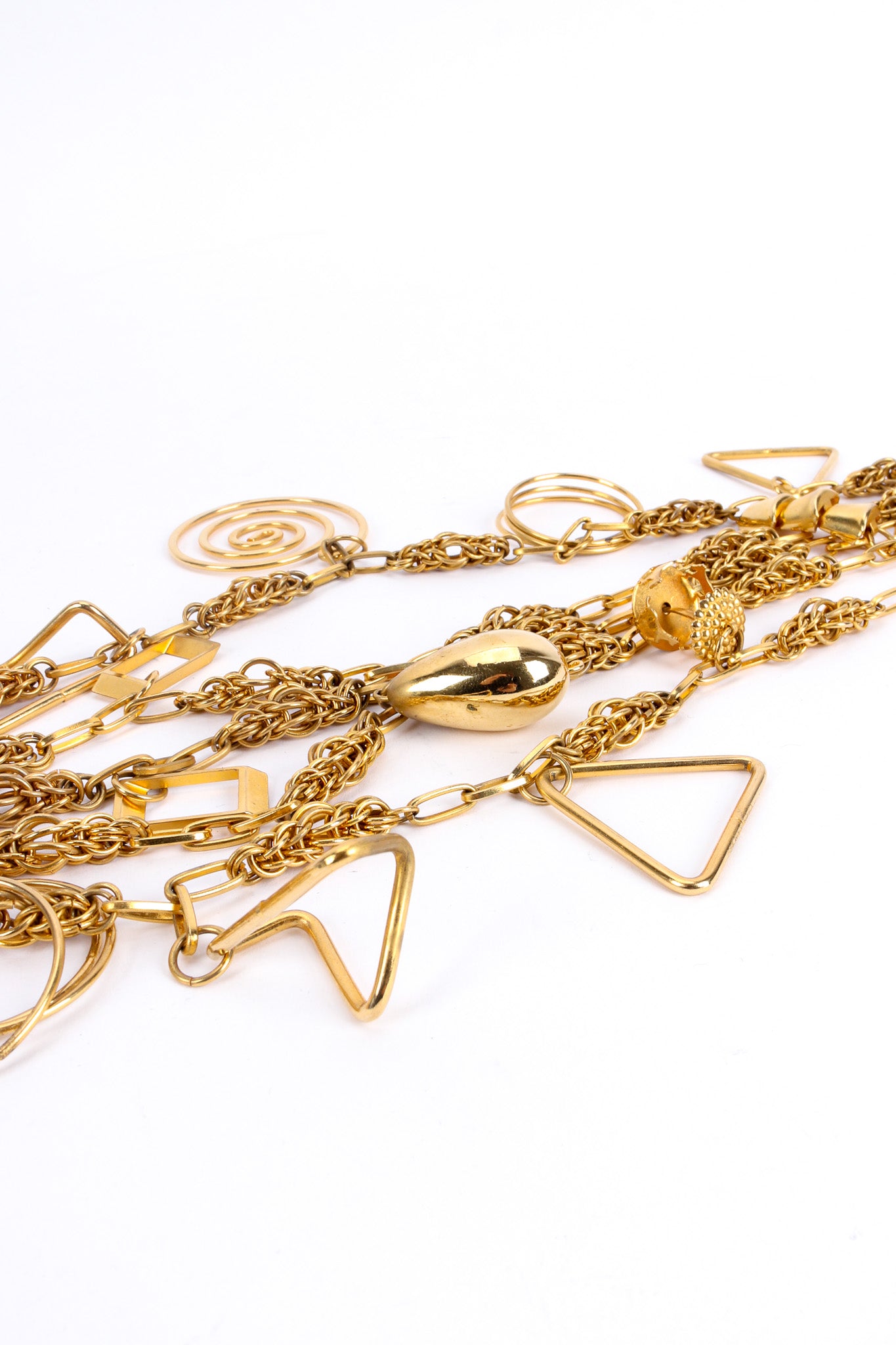 Vintage Yohai Mixed Geo Charm Necklace charms/chain close up @ Recess LA