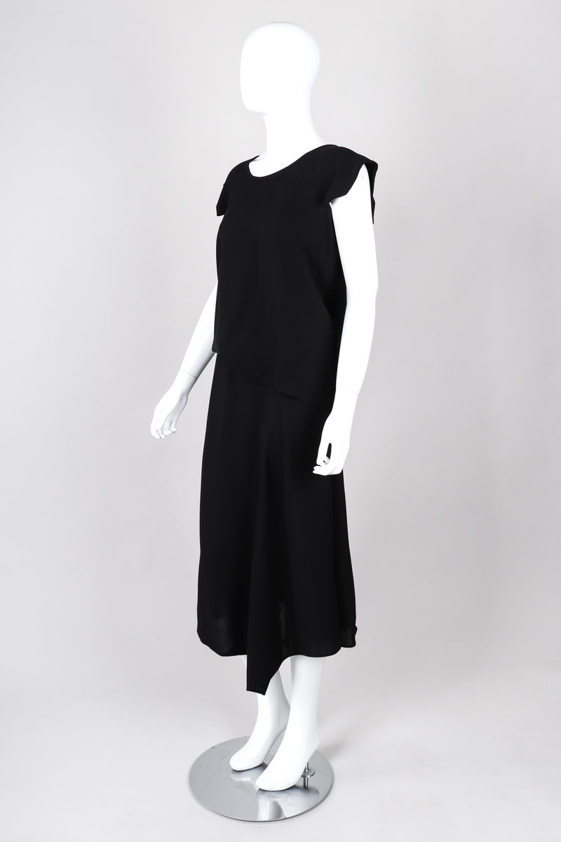 Recess Los Angeles Vintage Yohji Yamamoto Long Black Maxi Dress Peek-A-Boo