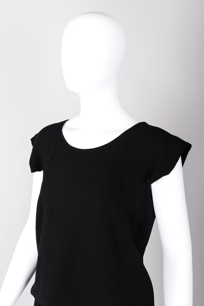 Recess Los Angeles Vintage Yohji Yamamoto Long Black Maxi Dress Peek-A-Boo