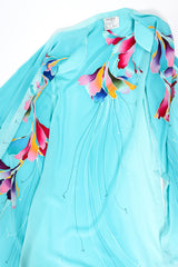 Vintage Yolanda Lorente Floral Hand Painted Silk Kimono Duster flat @ Recess LA