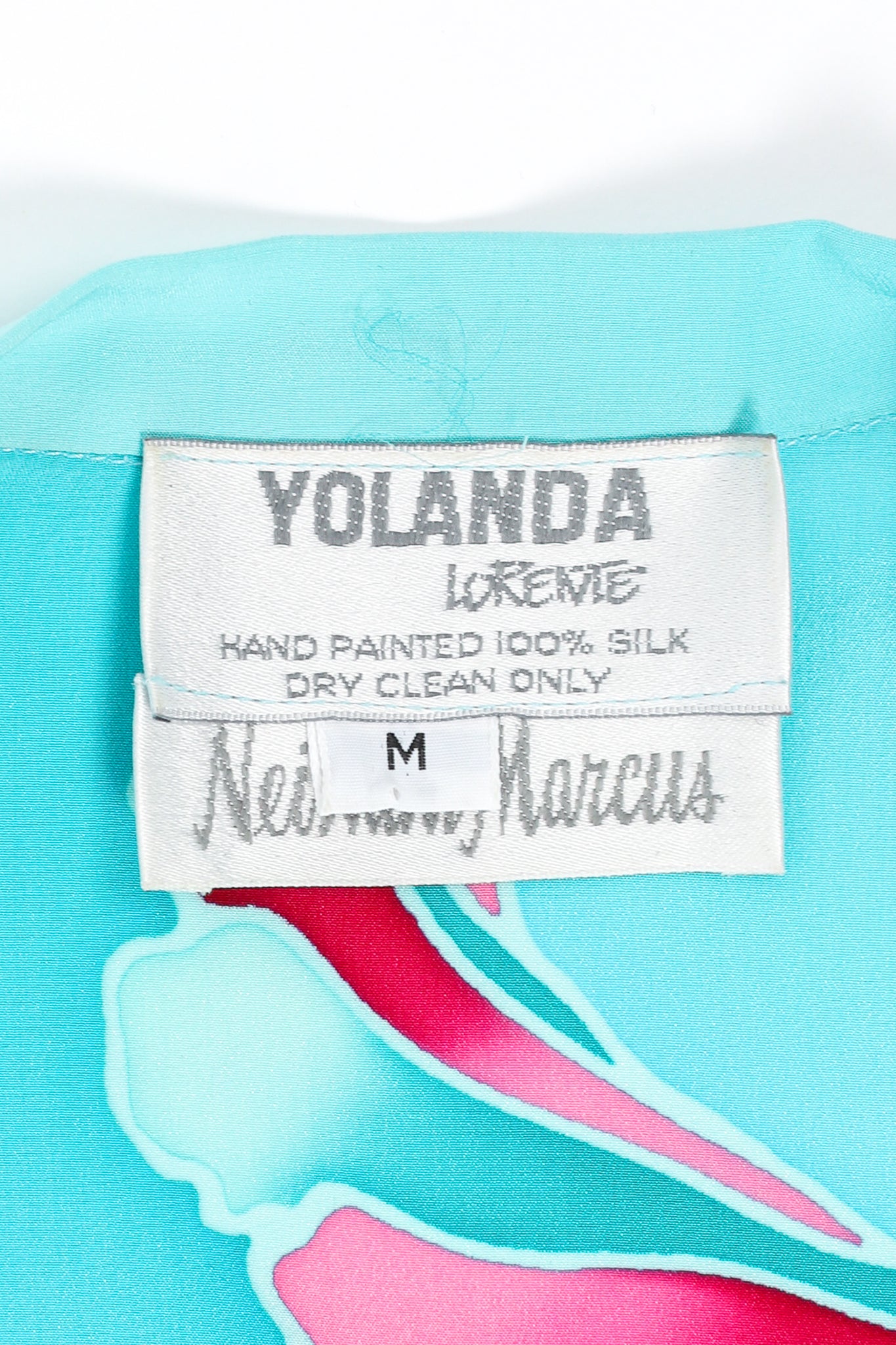 Vintage Yolanda Lorente Floral Hand Painted Silk Kimono Duster label @ Recess LA