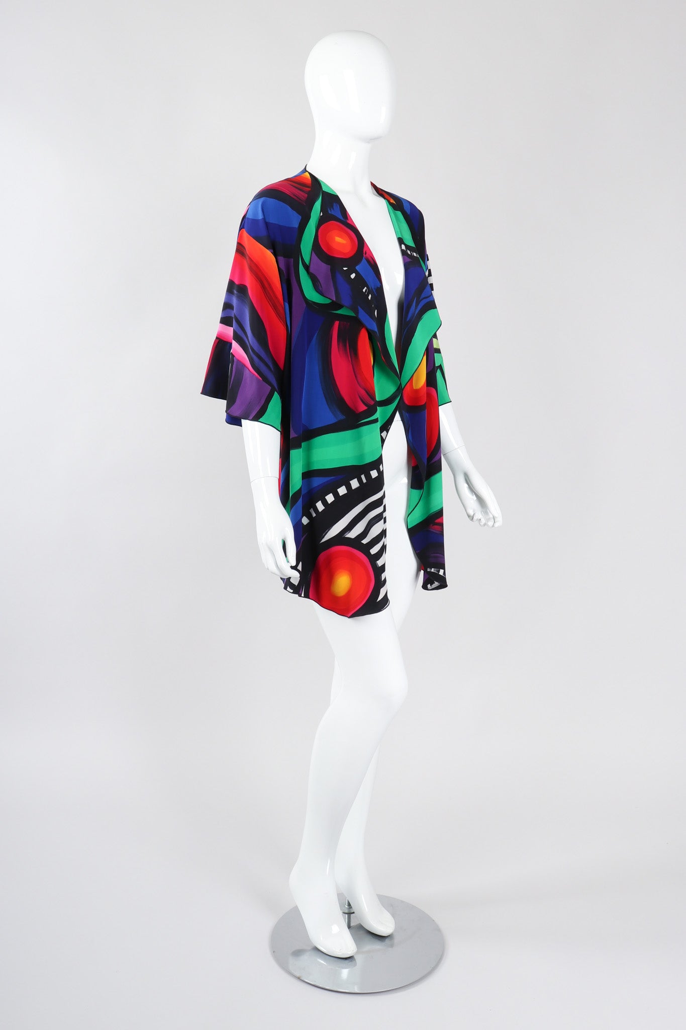 Recess Los Angeles Vintage Yolanda Lorente Abstract Hand Painted Silk Jacket