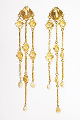 Vintage Yosca XL Gold Nugget Drop Earrings backside at Recess Los Angeles