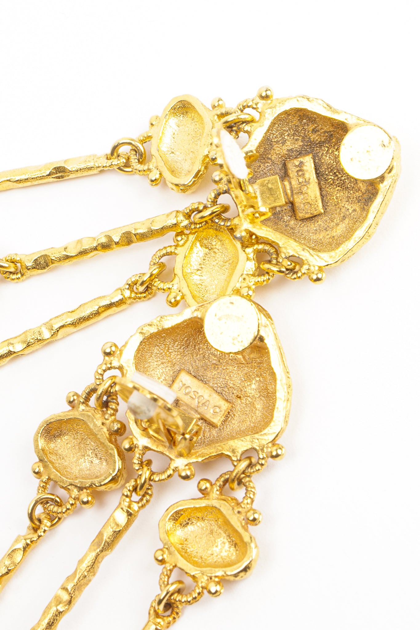 Vintage Yosca XL Gold Nugget Drop Earrings clip back at Recess Los Angeles