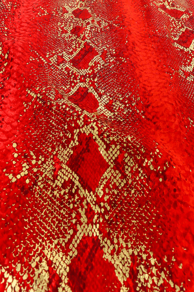Vintage Yves Saint Laurent Metallic Snake Print Silk Pant print close @ Recess LA