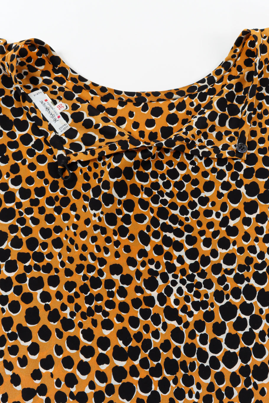 Vintage Yves Saint Laurent Cheetah Print Silk Top opening @ Recess LA