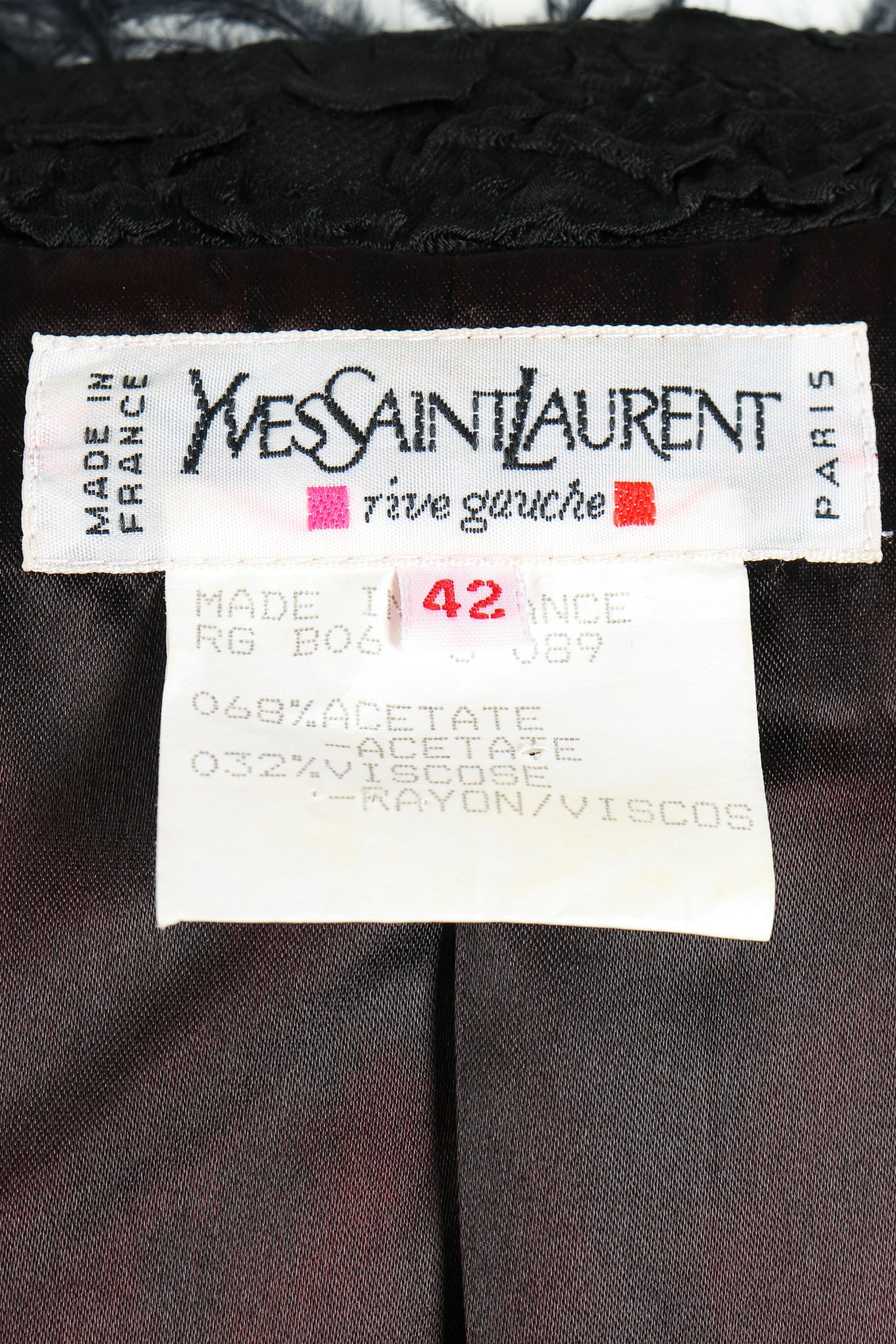 Vintage Yves Saint Laurent YSL Ostrich Feather Crinkle Coat label at Recess LA