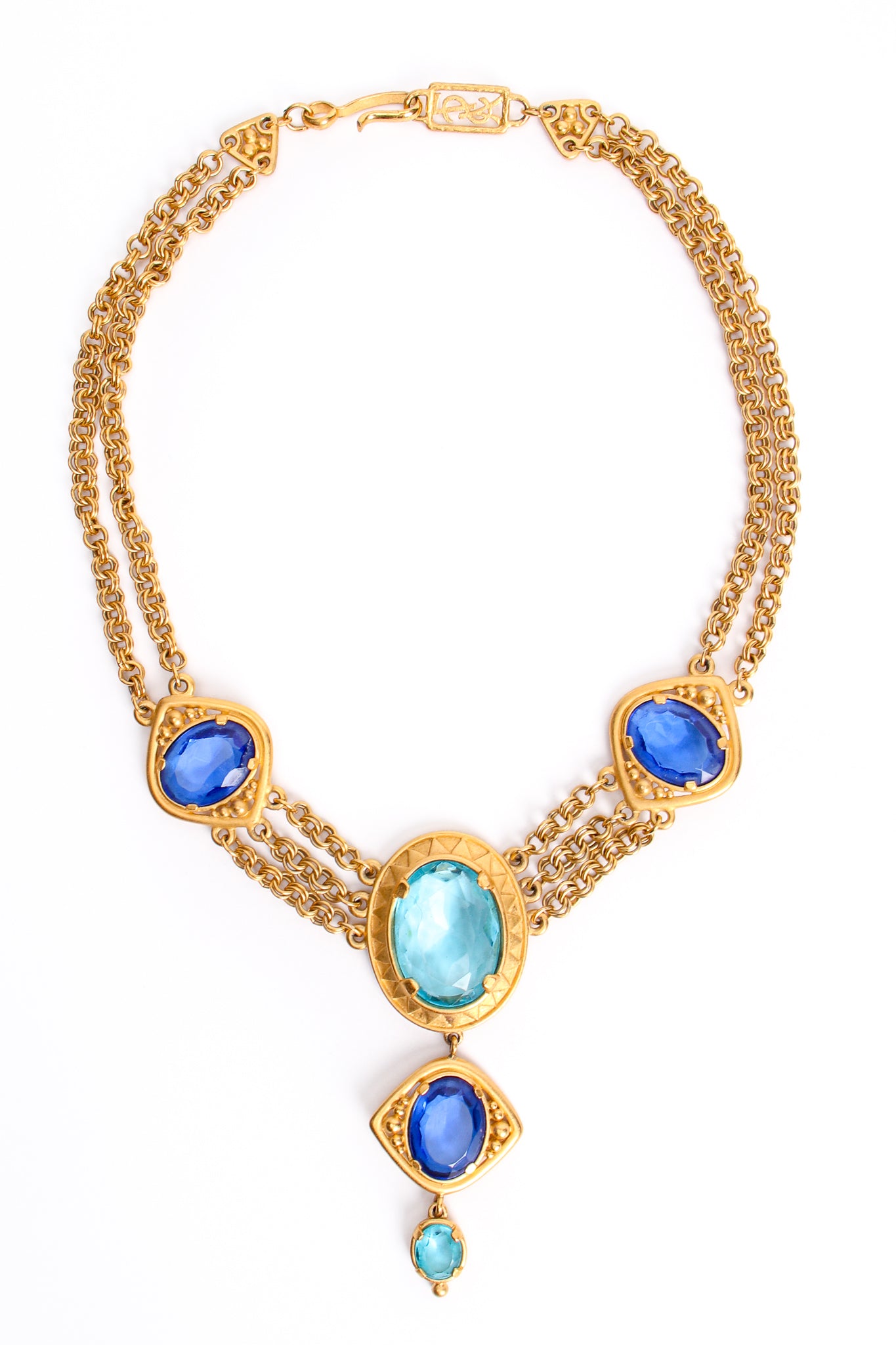 Vintage YSL Yves Saint Laurent Crystal Gemstone Necklace & Earring Set at Recess Los Angeles