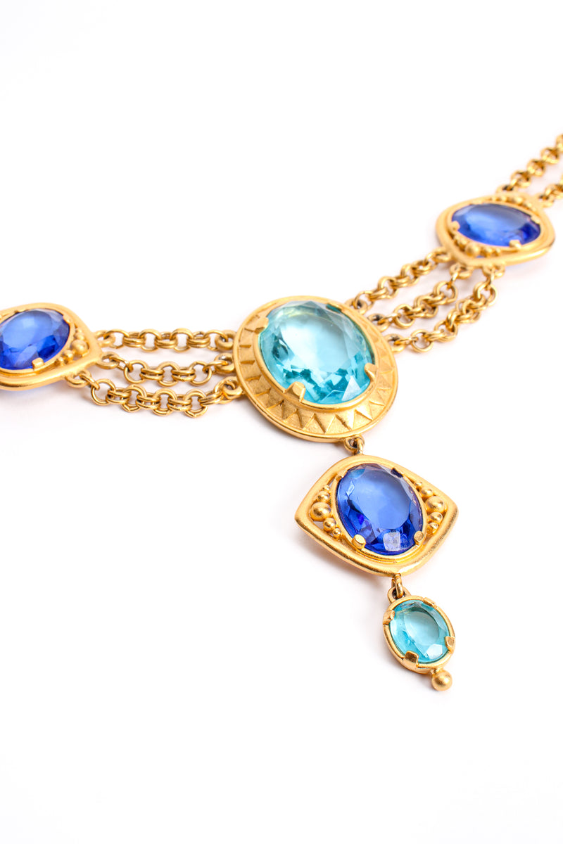 Vintage YSL Yves Saint Laurent Crystal Gemstone Necklace & Earring Set detail at Recess LA