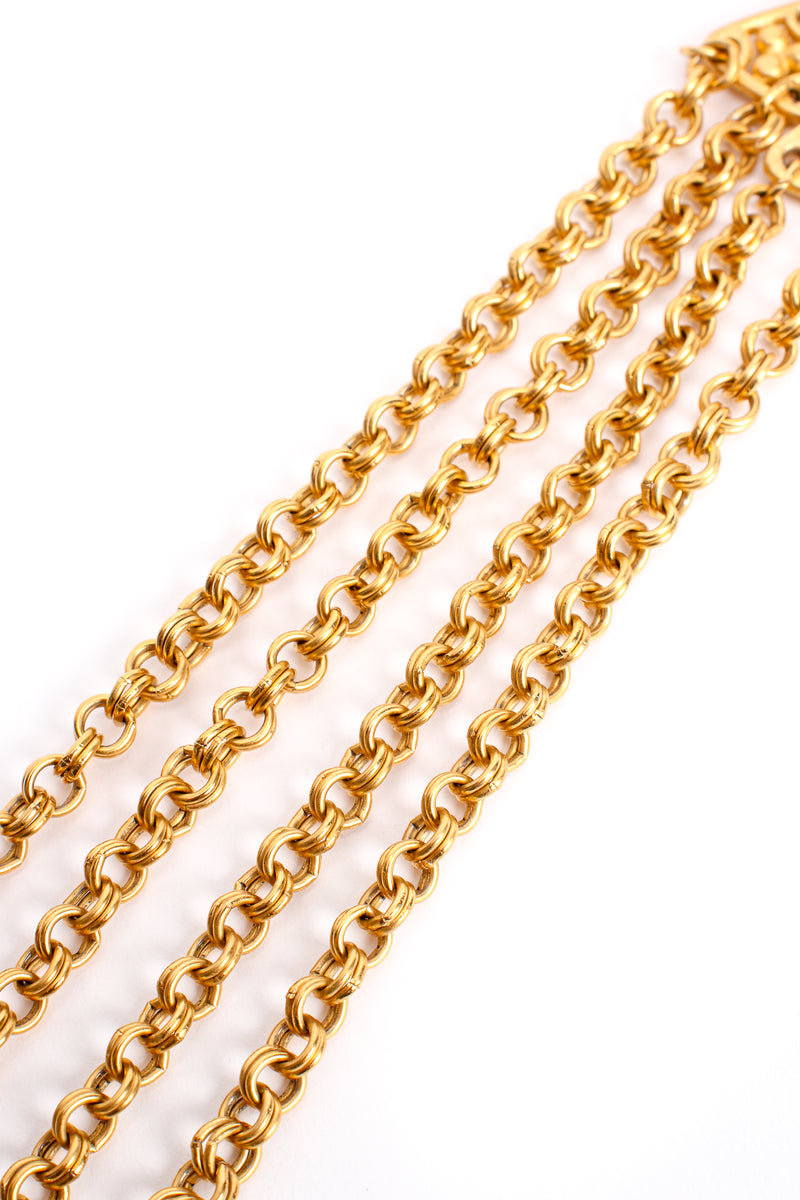 Vintage YSL Yves Saint Laurent Crystal Gemstone Necklace & Earring Set chain detail at Recess LA