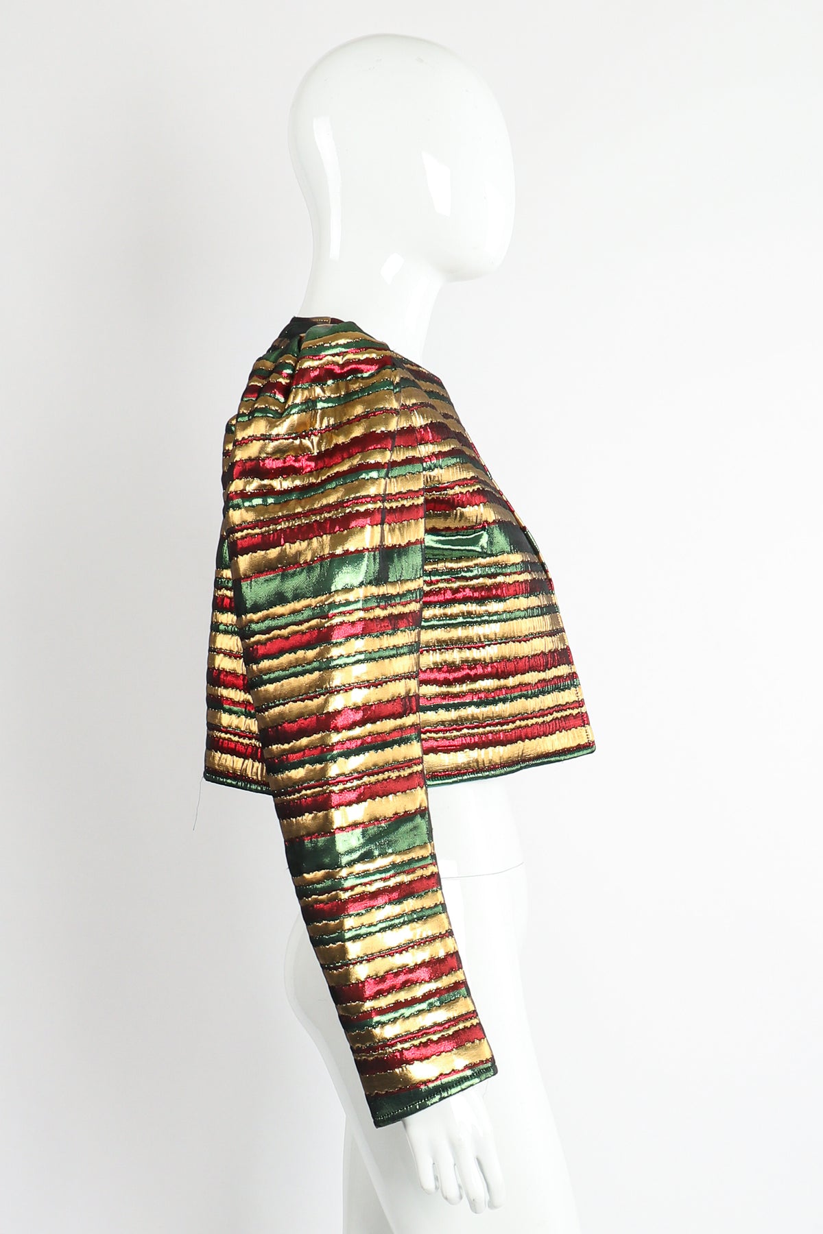 Vintage Yves Saint Laurent YSL Silk Stripe Bolero Jacket