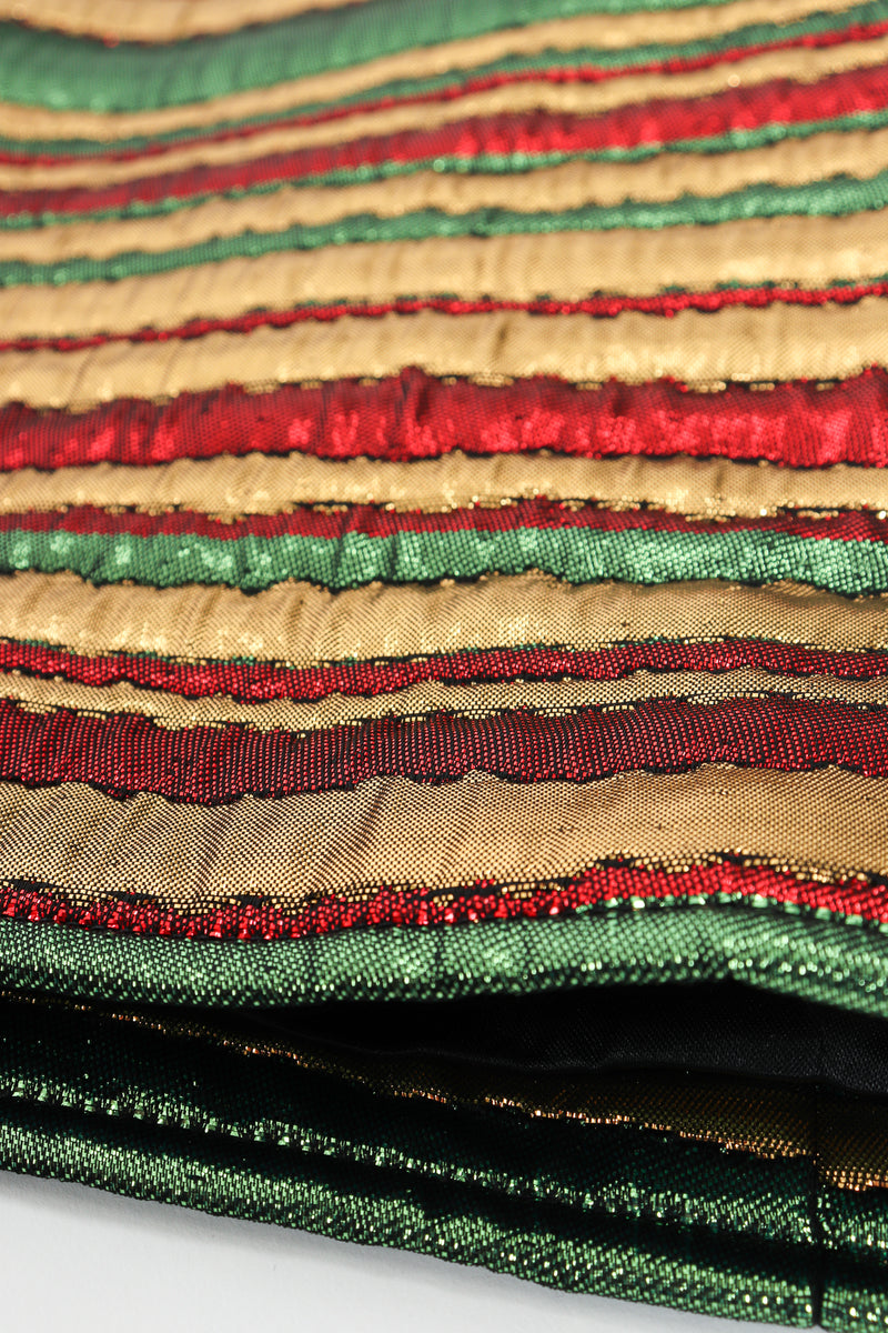 Vintage Yves Saint Laurent Silk Stripe Bolero Jacket fabric detail at Recess Los Angeles