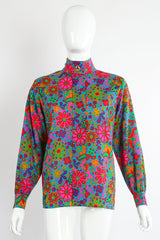 Vintage Yves Saint Laurent YSL 1990 91 Runway Floral Shirt Set on Mannequin front at Recess