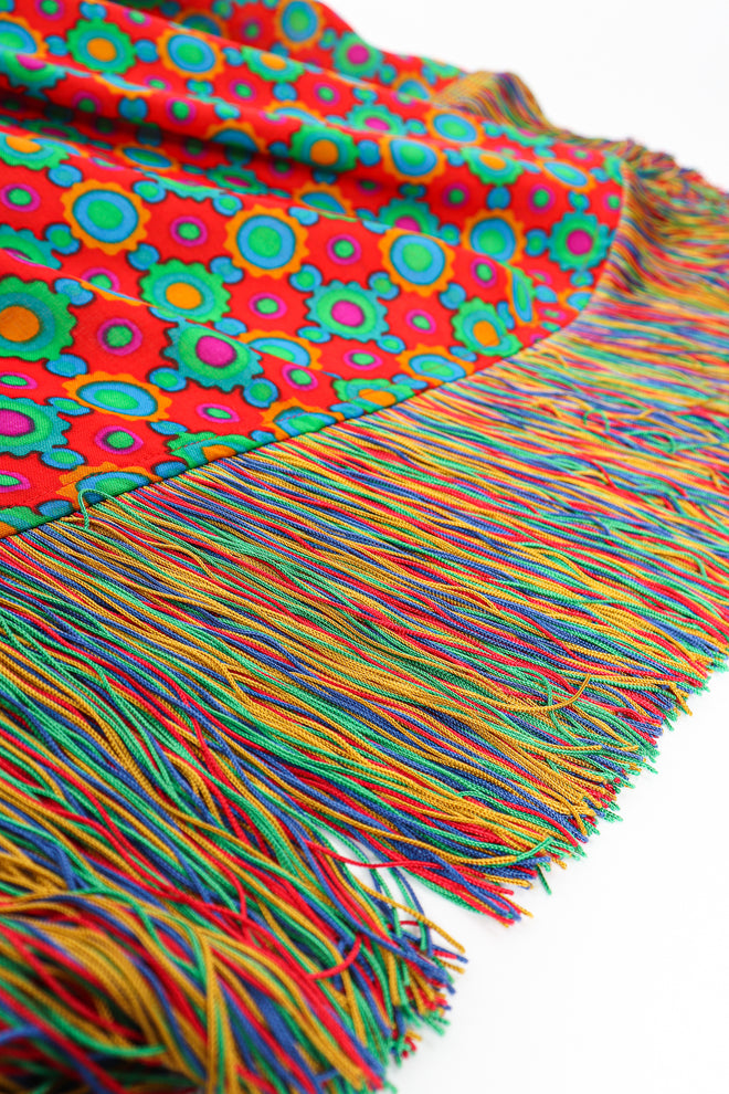 Vintage Yves Saint Laurent YSL 1990 91 Runway Floral Fringe Shirt Set fringe at Recess LA