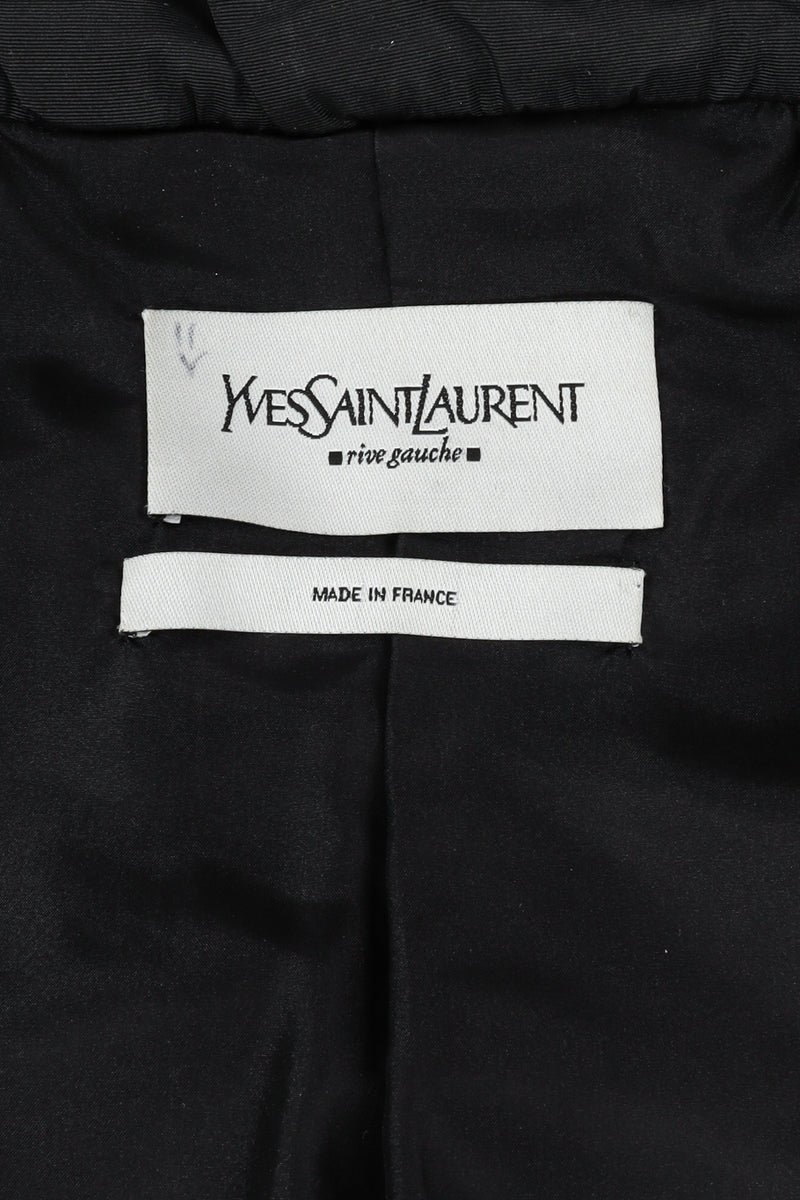 Vintage Yves Saint Laurent Velvet Stripe Ruched Top tag @ Recess LA