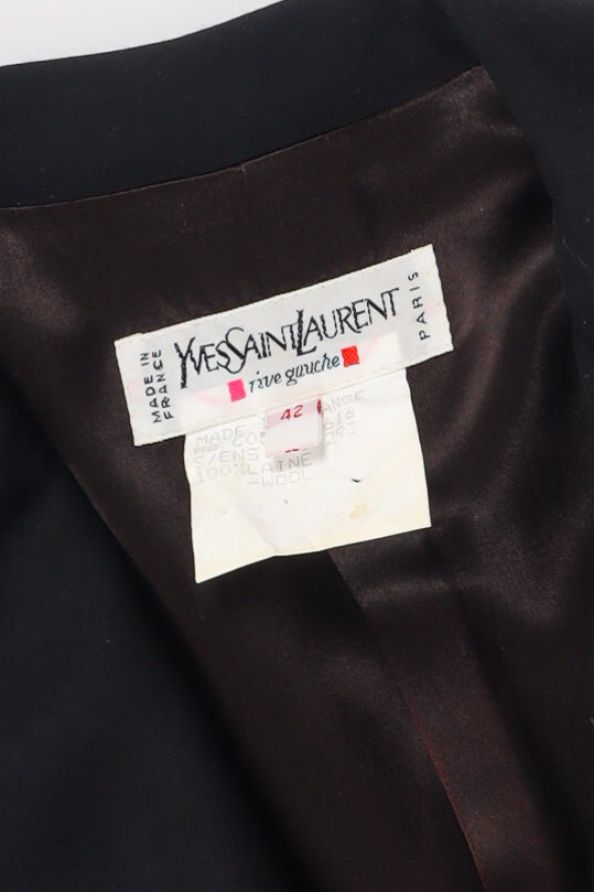 Vintage Yves Saint Laurent Classic Tuxedo Jacket label @recessla