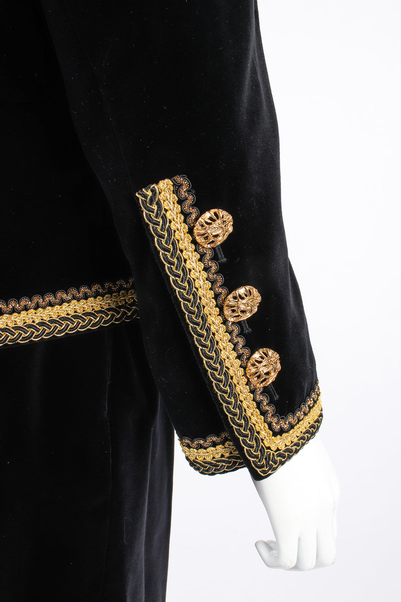 Vintage YSL Yves Saint Laurent Velvet Jacket & Skirt Set Russian Collection sleeve at Recess LA