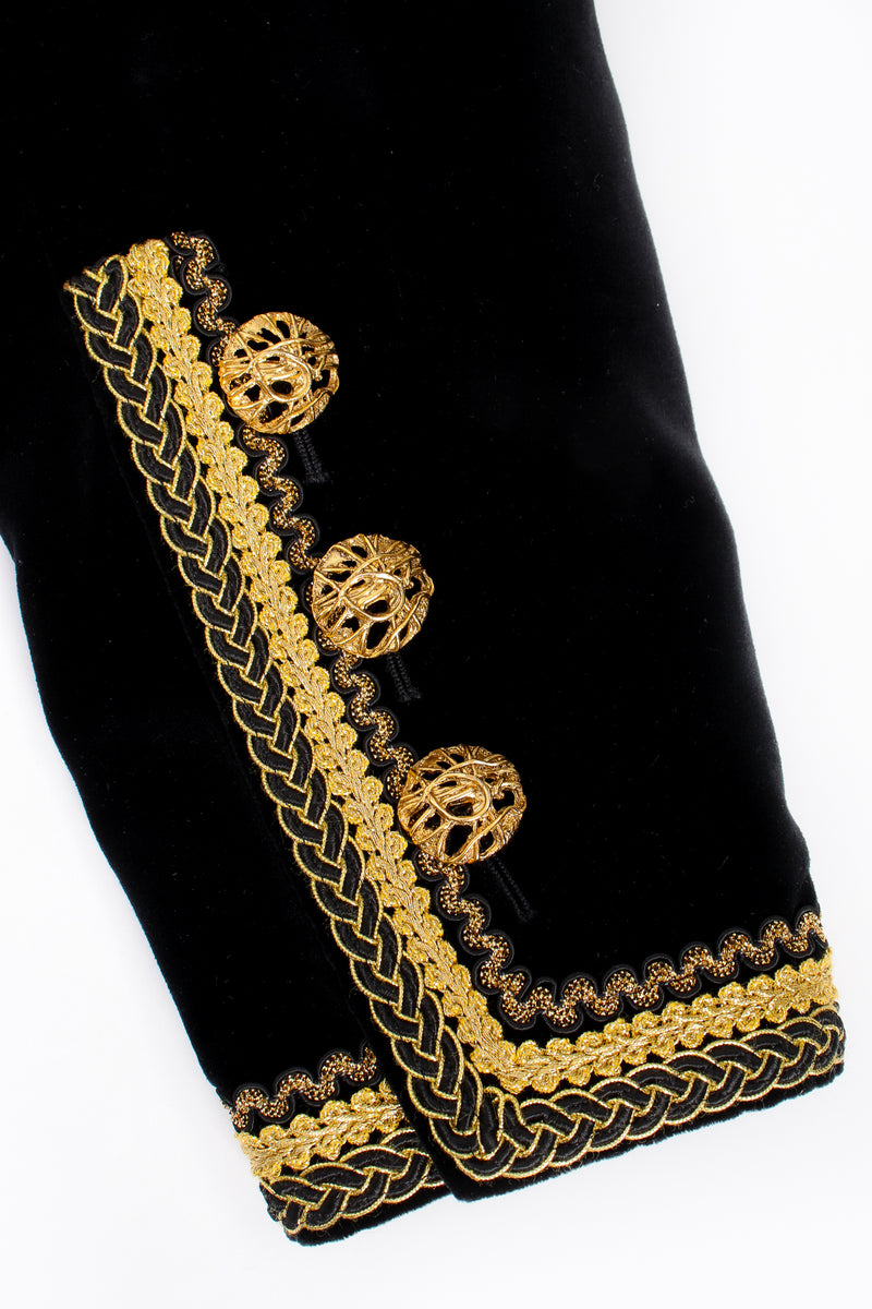 Vintage YSL Yves Saint Laurent Velvet Jacket & Skirt Set Russian Collection sleeve at Recess LA