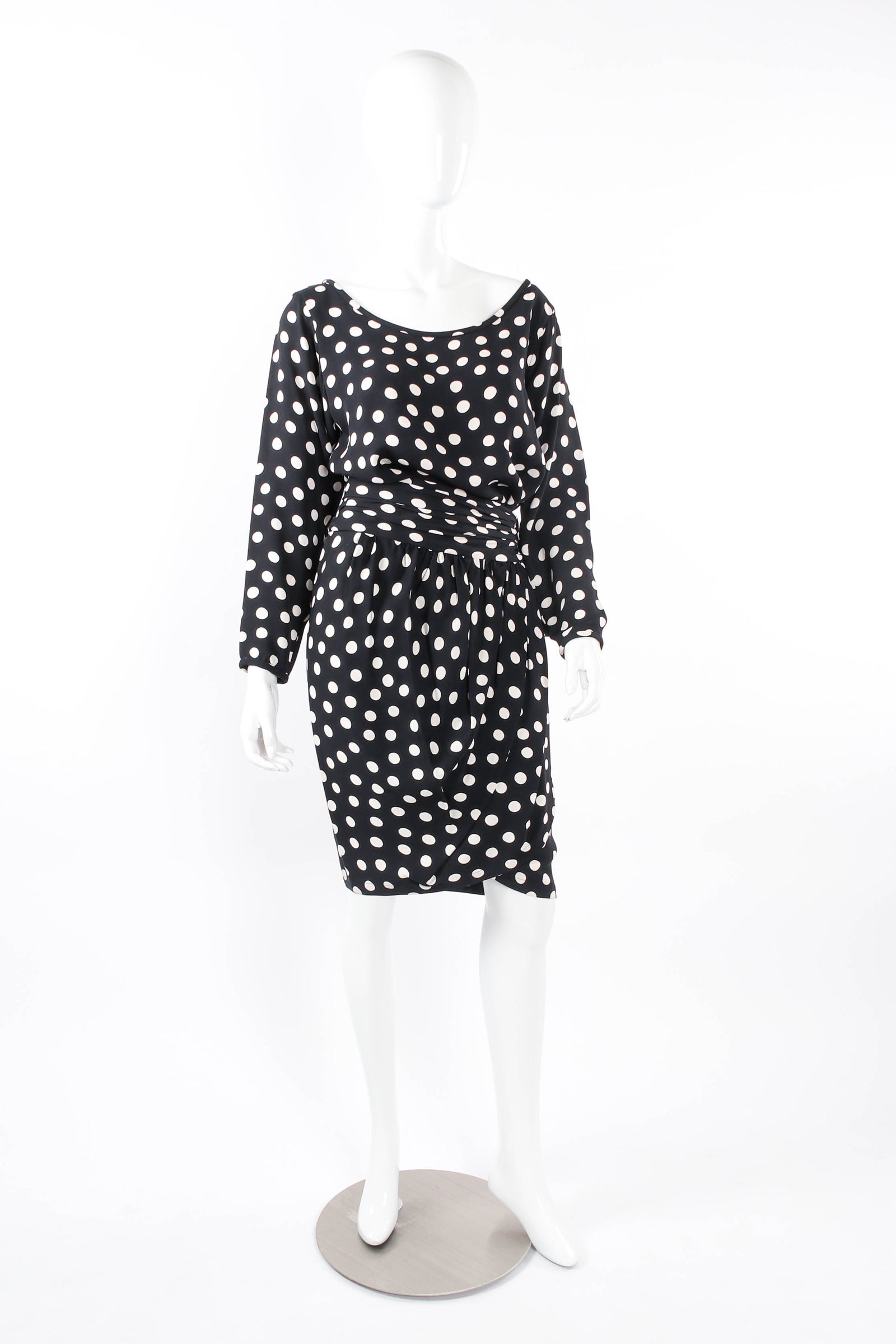 YvesSaintLaurentblkwhtpolkadot