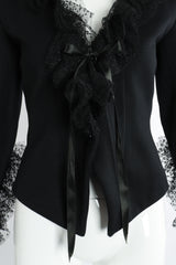 Vintage Yves Saint Laurent YSL Tulle Ruffle Collar Jacket on Mannequin waist at Recess Los Angeles