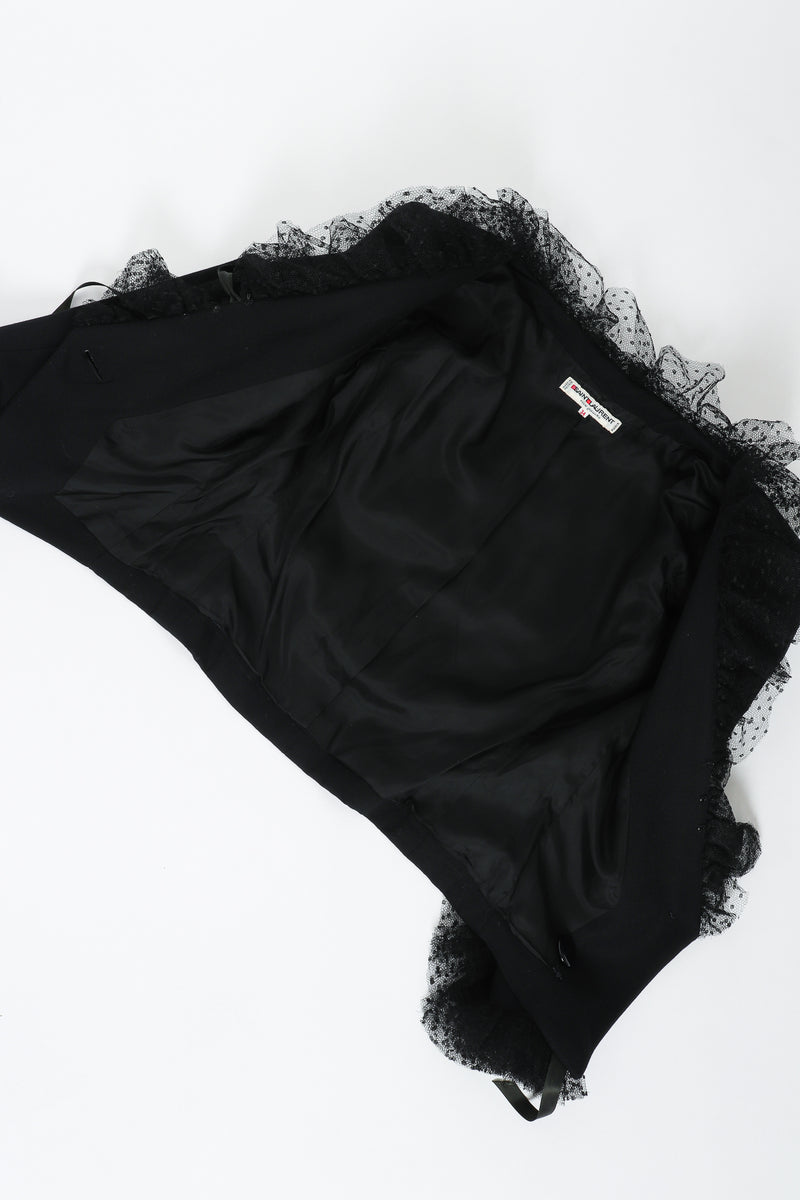 Vintage Yves Saint Laurent YSL Tulle Ruffle Collar Jacket Lining  at Recess LA