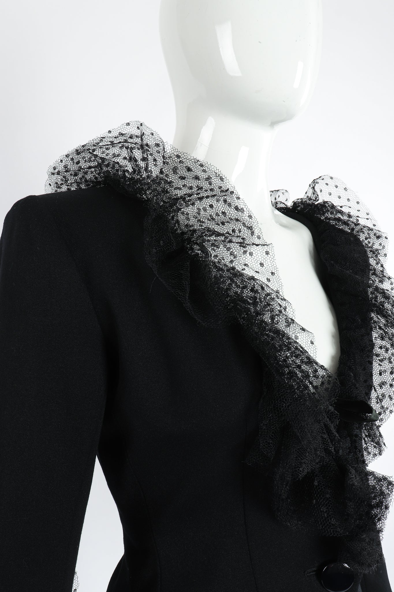 Vintage Yves Saint Laurent YSL Tulle Ruffle Collar Jacket – Recess