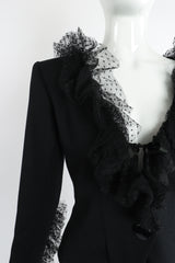 Vintage Yves Saint Laurent YSL Tulle Ruffle Collar Jacket on Mannequin Shoulder at Recess LA