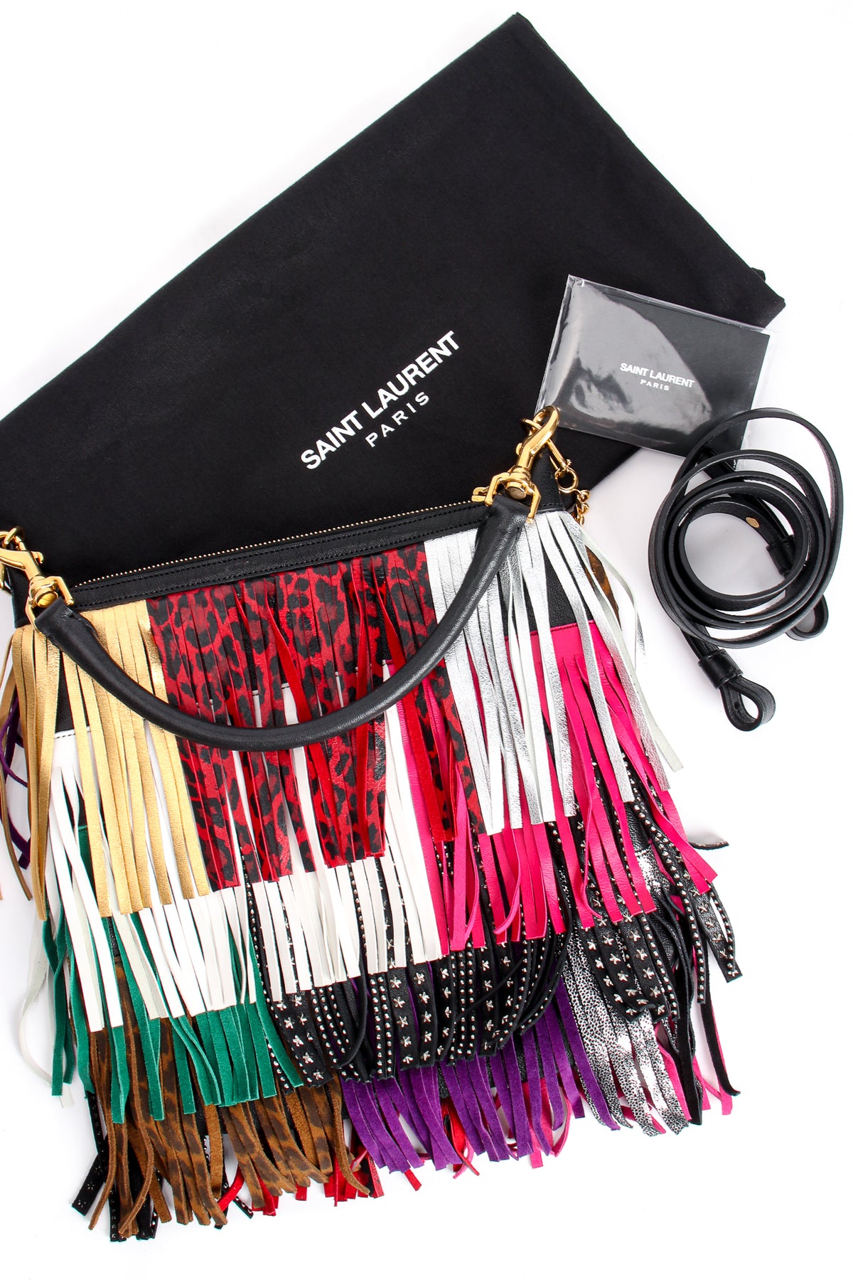Vintage YSL Yves Saint Laurent Small Emmanuelle Fringe Crossbody 