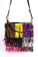 Vintage YSL Yves Saint Laurent Small Emmanuelle Mix Fringe Crossbody Bag at Recess Los Angeles