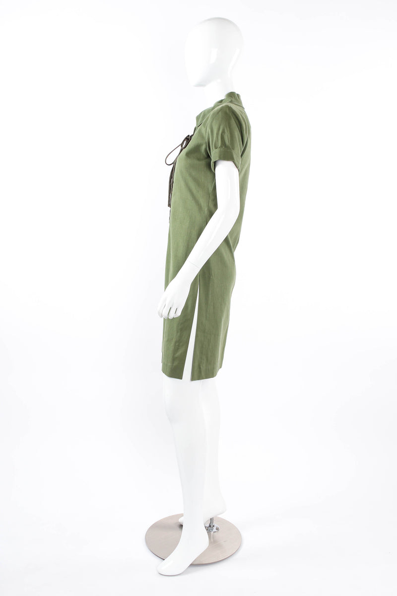 Vintage Yves Saint Laurent Safari Lace Up Dress mannequin side  @ Recess LA