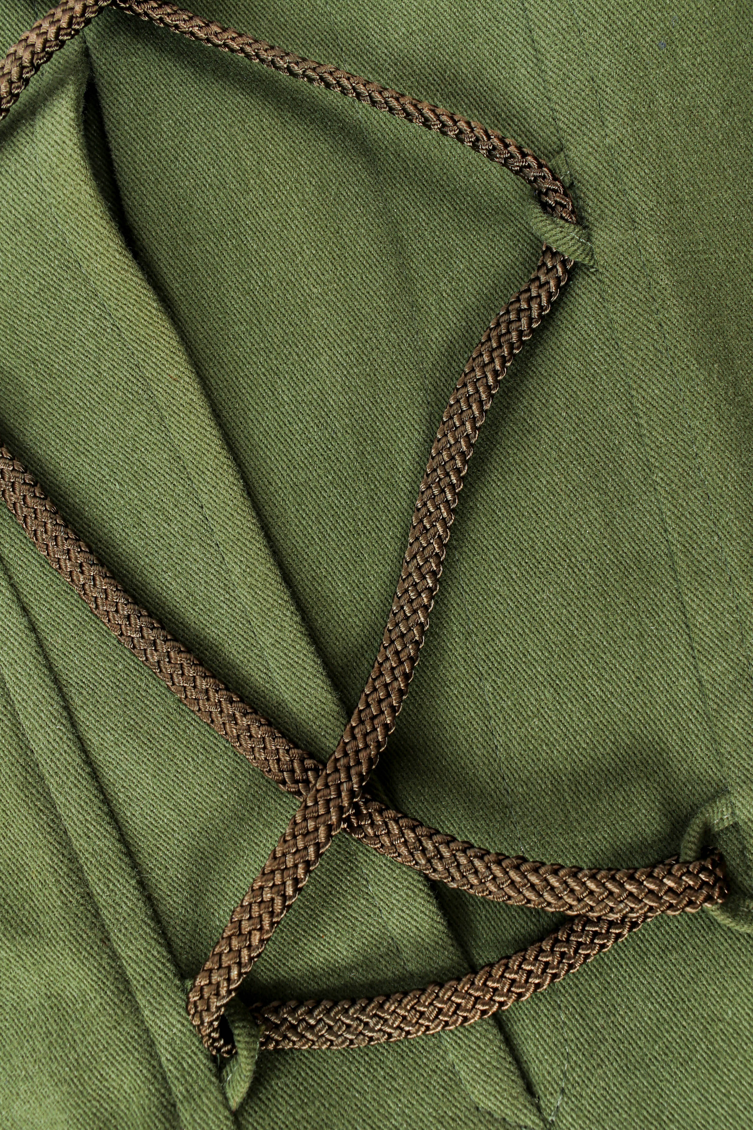Vintage Yves Saint Laurent Safari Lace Up Dress rope tie detail  @ Recess LA