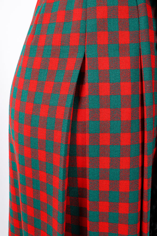 Vintage Yves Saint Laurent YSL Yarn Fringe Wrap Skirt on Mannequin pleat at Recess Los Angeles
