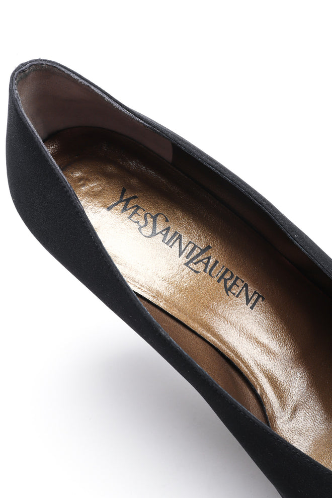 Recess Los Angeles Vintage YSL Yves Saint Laurent Sculpted Ball Fabric Heels