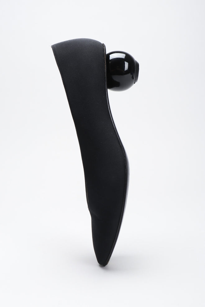 Recess Los Angeles Vintage YSL Yves Saint Laurent Sculpted Ball Fabric Heels