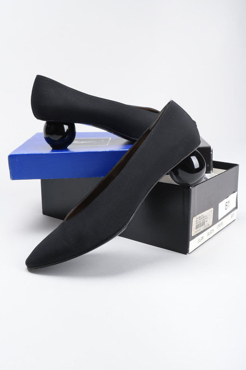 Recess Los Angeles Vintage YSL Yves Saint Laurent Sculpted Ball Fabric Heels