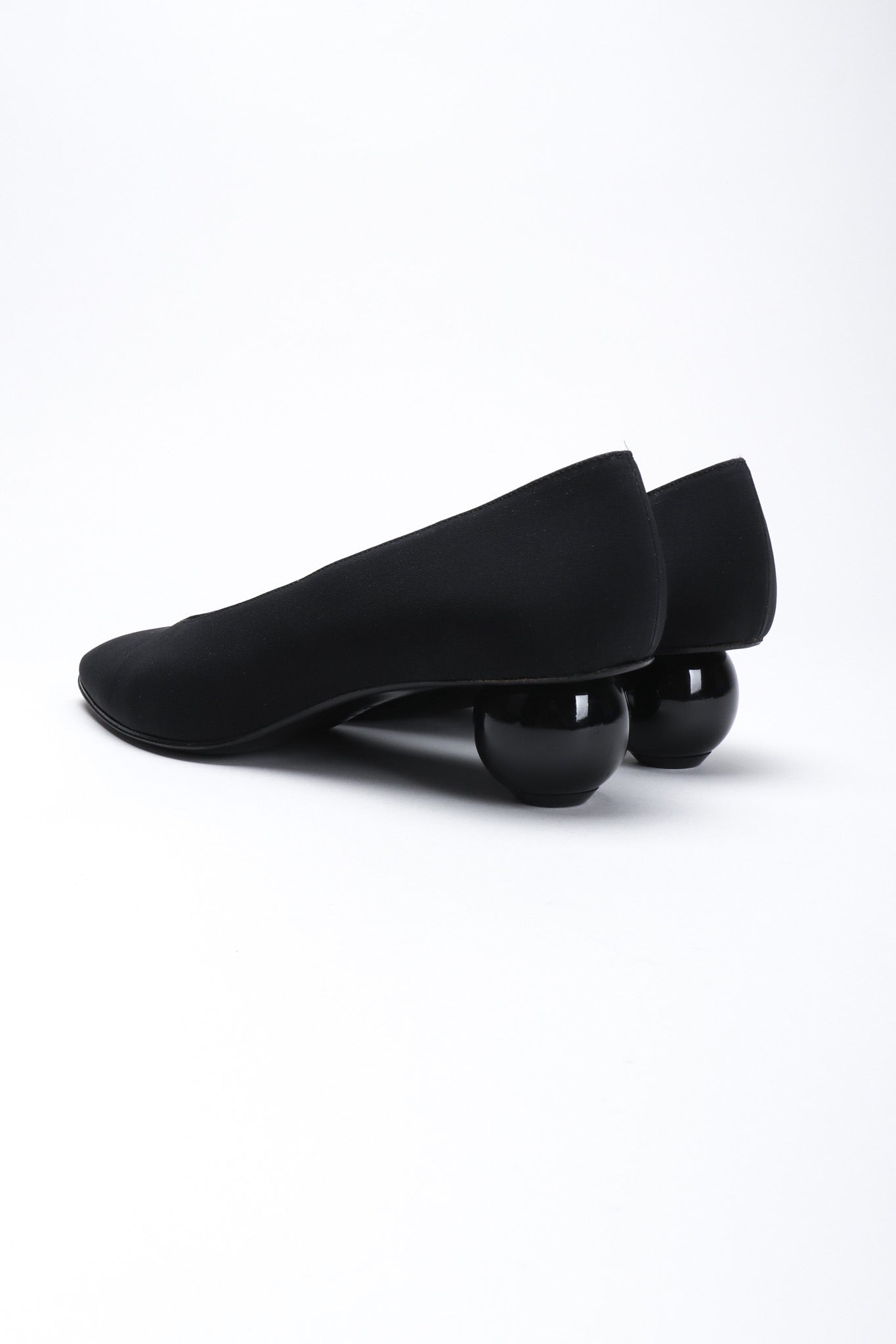 Recess Los Angeles Vintage YSL Yves Saint Laurent Sculpted Ball Fabric Heels
