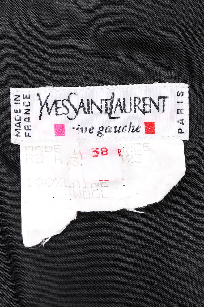 Recess Los Angeles Vintage YSL Yves Saint Laurent Tuxedo Jumpsuit One Button