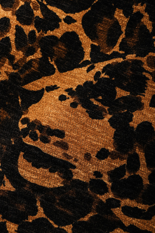 Recess Los Angeles Vintage Saint Laurent Fall Winter 1986 Chenille Leopard  Dress Black Brown
