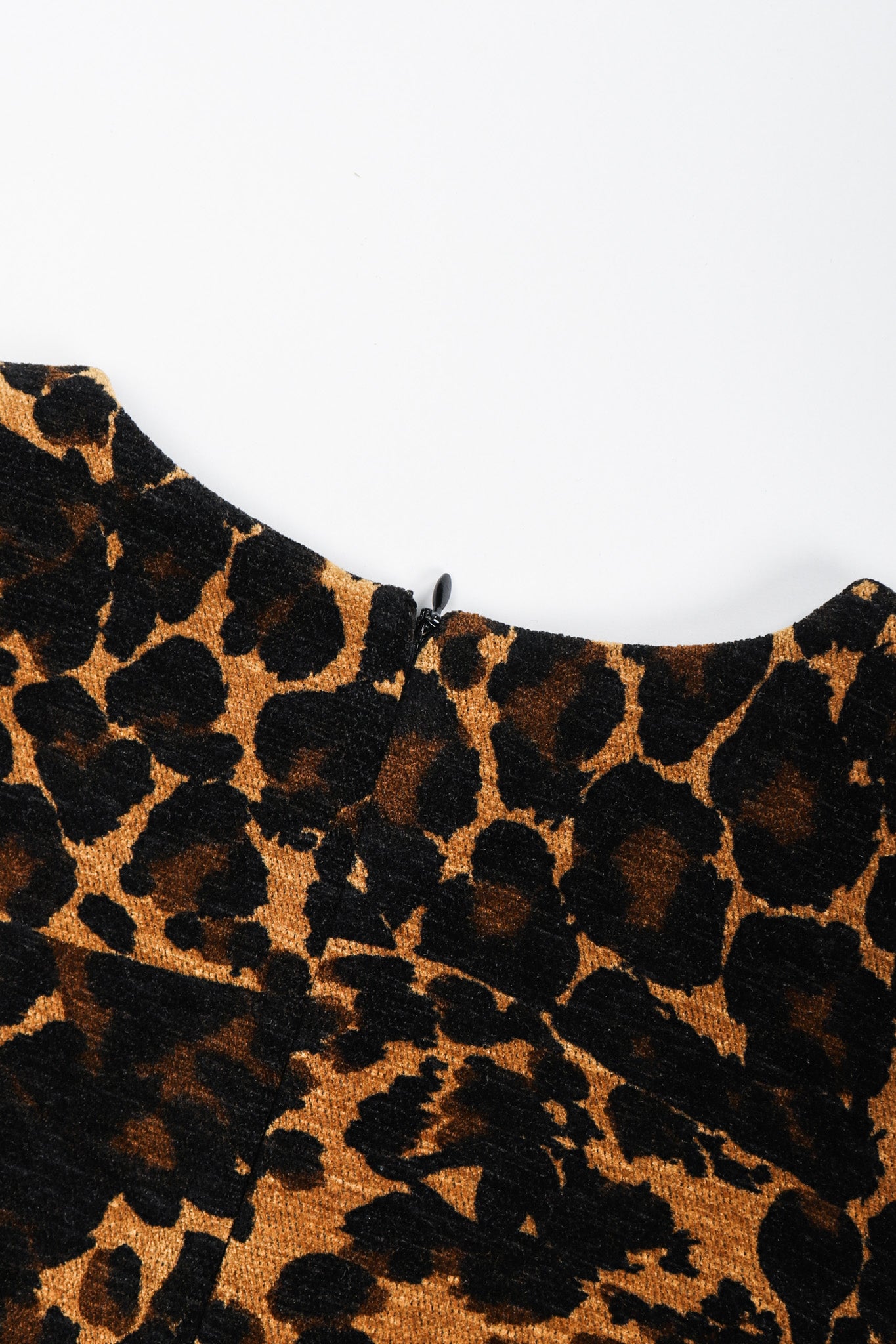 Recess Los Angeles Vintage Saint Laurent Fall Winter 1986 Chenille Leopard  Dress Black Brown