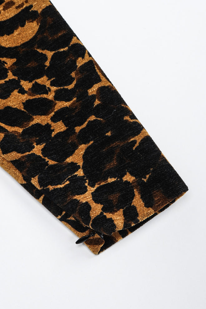 Recess Los Angeles Vintage Saint Laurent Fall Winter 1986 Chenille Leopard  Dress Black Brown