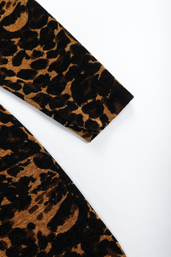 Recess Los Angeles Vintage Saint Laurent Fall Winter 1986 Chenille Leopard  Dress Black Brown