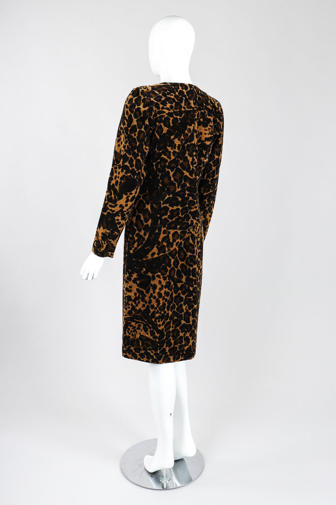 Recess Los Angeles Vintage Saint Laurent Fall Winter 1986 Chenille Leopard  Dress Black Brown