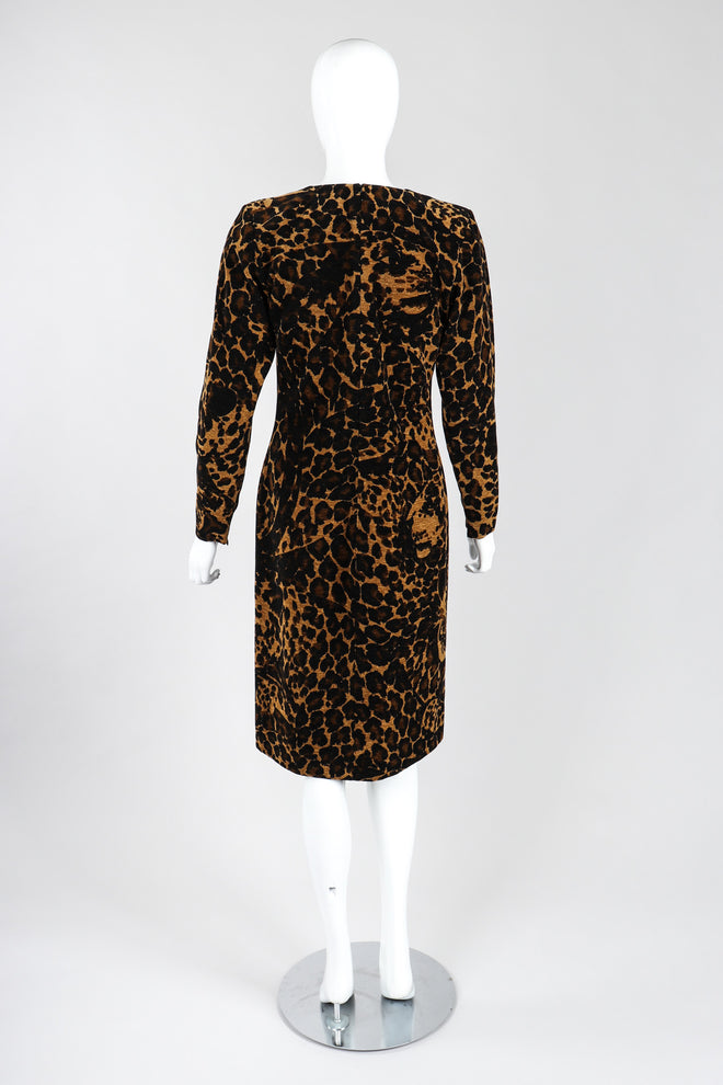 Recess Los Angeles Vintage Saint Laurent Fall Winter 1986 Chenille Leopard  Dress Black Brown