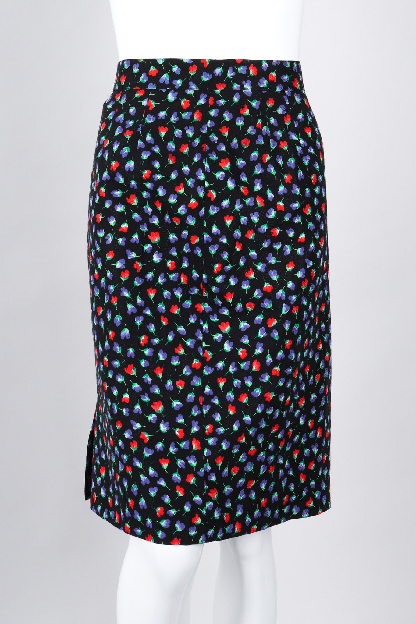 Recess Los Angeles Vintage Yves Saint Laurent Floral Black Skirt Suit Set