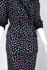 Recess Los Angeles Vintage Yves Saint Laurent Floral Black Skirt Suit Set