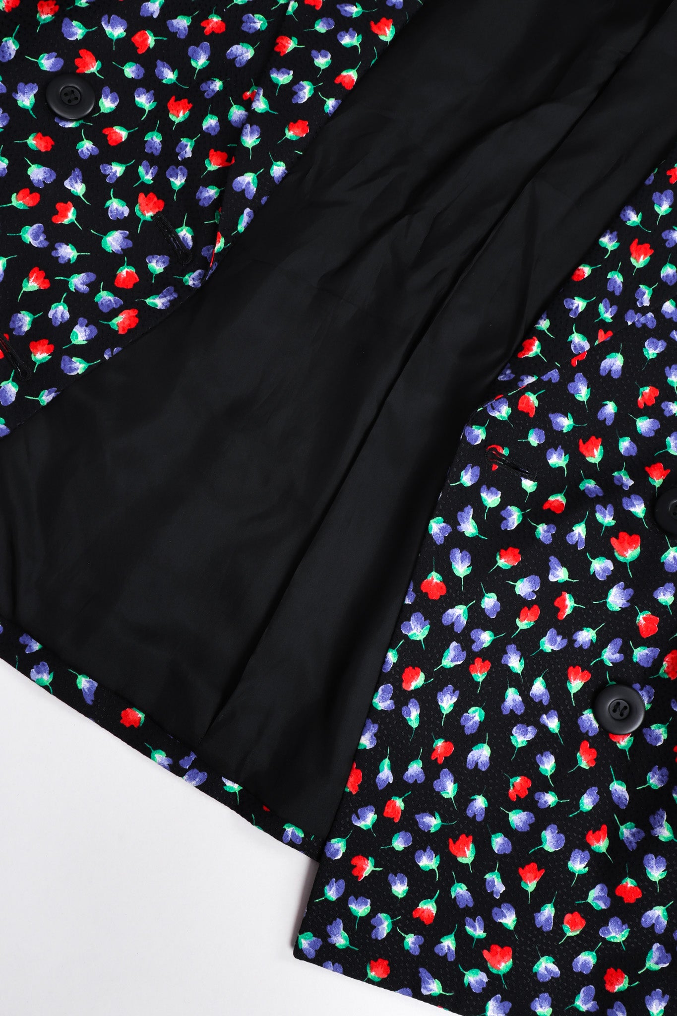 Recess Los Angeles Vintage Yves Saint Laurent Floral Black Skirt Suit Set