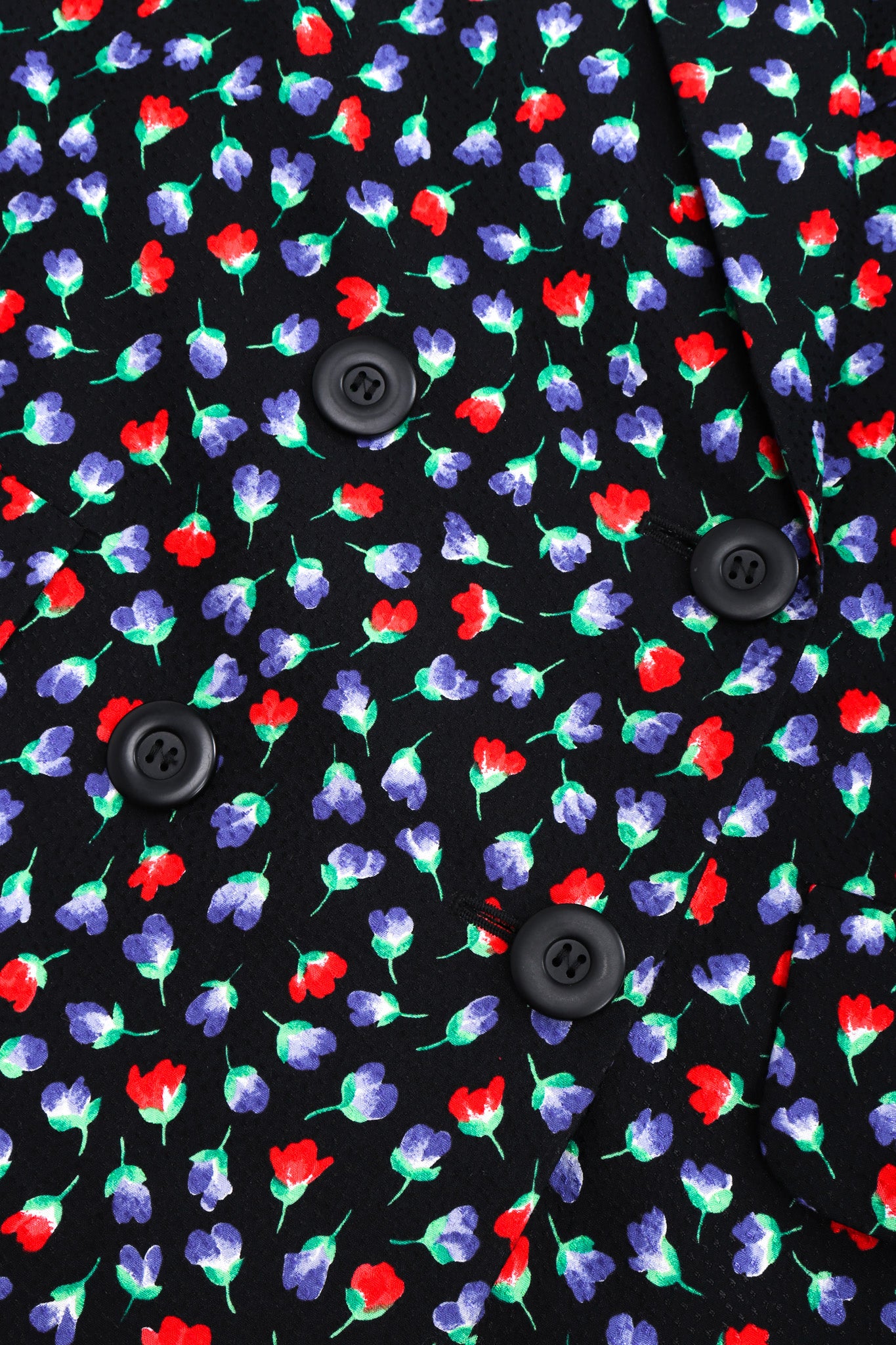 Recess Los Angeles Vintage Yves Saint Laurent Floral Black Skirt Suit Set