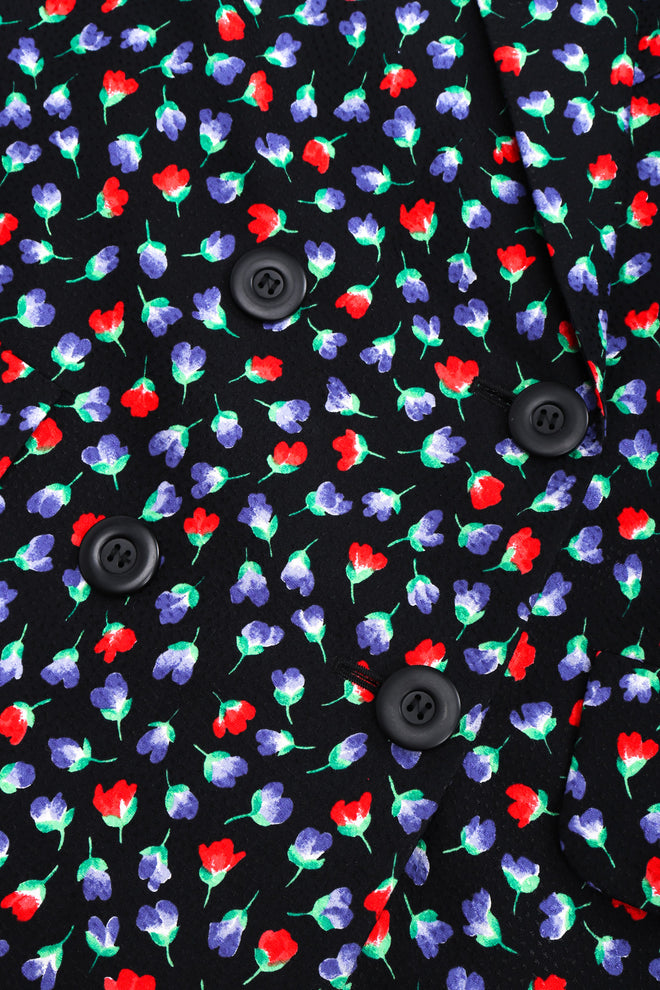 Recess Los Angeles Vintage Yves Saint Laurent Floral Black Skirt Suit Set